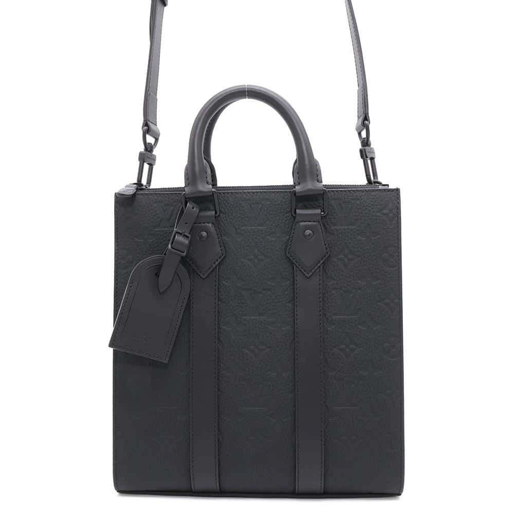 Louis Vuitton Monogram Taurillon Sac Plat Cross Handbag Black Bag